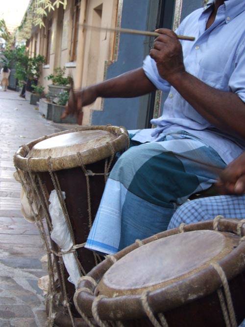 Drums are beaten throughout the procession.