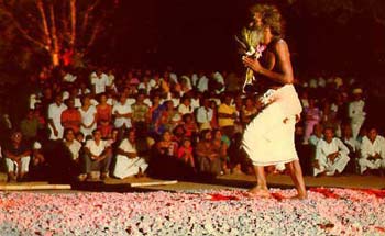 After weeks of penance, men and women devotees of Kataragama are able to walk upon hot coals without burning their feet