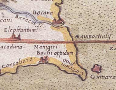 Ptolemy's map: detail of Kataragam4 (16 kb)