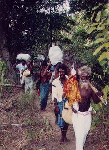 Pada Yatra pilgrims in Yala National Park, July 2001