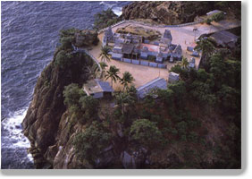 Aerial view of Swami Rock with Koneswaram Temple, Trincomalee