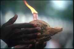 Coconut and camphor offering